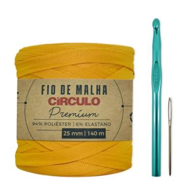 Imagem de Kit Minha Primeira Bolsa Fio De Malha Círculo Para Iniciantes (Curry)