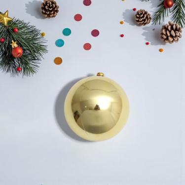 Imagem de Generic 1 peça de enfeites de bolas de Natal bola de Natal sem laço de plástico dourado brilhante 8 cm