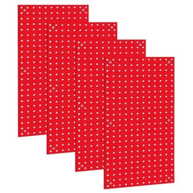 Imagem de Daanxw Peg Board, suporte de garagem, armazenamento de garagem, pacote de placa horizontal de aço, placa de fixação de aço, resistente, pacote com 4, painéis de organização de ferramentas de metal de