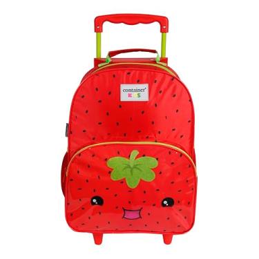 Imagem de Mala Escolar com Rodinhas, Container Kids - Strawberry, Alça Retrátil, Bolsos Laterais, Rodinhas com Glitter, perfeito para o dia a dia das crianças.