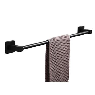 Imagem de Toalheiro preto fosco, toalha de cozinha de aço inoxidável para banheiro, toalheiro montado na parede, 30 cm -60 cm trilho de toalha de haste única/80 cm