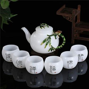 Imagem de Conjuntos de chá de cerâmica, conjunto de café da China, conjunto de chá, conjunto de chá de porcelana, chávenas de chá de flor, esmaltado, exclusivo, borboleta, rosa, conjuntos de chá de cerâmica