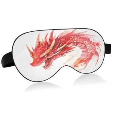 Imagem de Burbuja Máscara de dormir de cabeça de dragão para mulheres e homens, máscara de olhos refrescante para dormir lateral com blackout com alça elástica ajustável para viajar