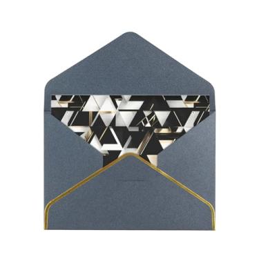 Imagem de SKKNT Cartões de felicitações modernos com estampa de triângulo preto e branco para todas as ocasiões, convites de festa de aniversário de casamento, 12,7 x 15,2 cm