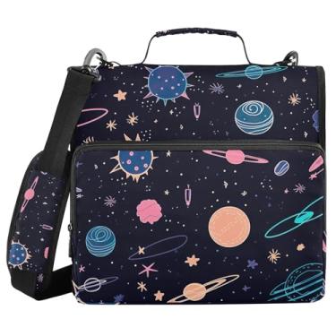 Imagem de xigua Fichário de desenho animado com zíper com alça de ombro e alça para transporte fácil, fichário de 3 anéis de 3 cm para escola, painel de expansão e arquivo expansível