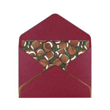 Imagem de SKKNT Cartões de felicitações com estampa verde futebol para todas as ocasiões, convites de festa de aniversário de casamento, 12,7 x 15,2 cm