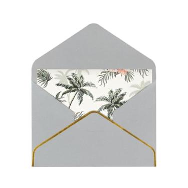 Imagem de SKKNT Cartões de felicitações com estampa de palmeiras tropicais para todas as ocasiões, convites de festa de aniversário de casamento, 12,7 x 15,2 cm