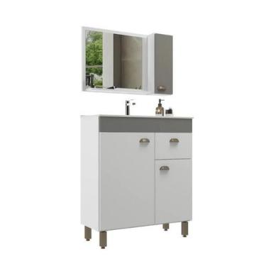 Imagem de Balcão para banheiro belizze portofino 80cm cimento