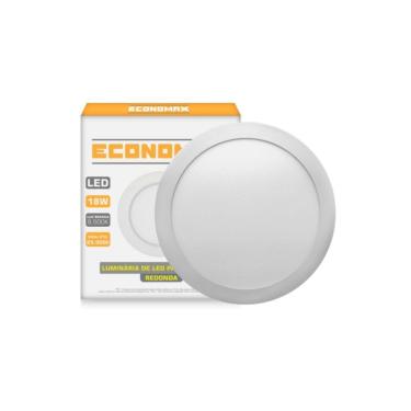 Imagem de Painel De Led Sobrepor 18w Redondo Branco Frio Bivolt