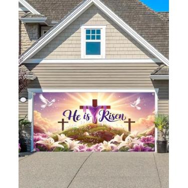 Imagem de Capa para porta de garagem de presépio de Páscoa, primavera, Páscoa, religioso, ele é ressuscitado, decoração fotográfica, presépio santo, decoração para uso ao ar livre, interior, igreja, artigos de