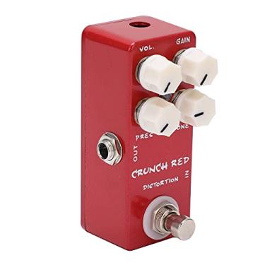 Imagem de LiebeWH Efeito de Distorção Guitarra, Pedal de Guitarra de Distorção Efeito de Pedal de Metal Mini Interruptor de pé Vermelho para Elétrica Baixo