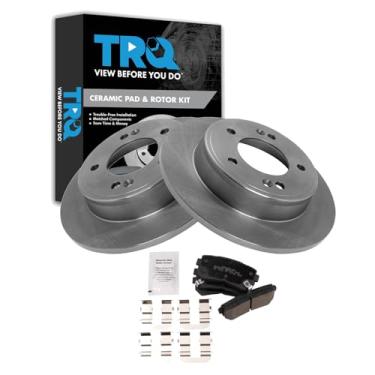 Imagem de TRQ Kit de pastilha de freio traseiro e rotor compatível com Hyundai Kona 2018-2020