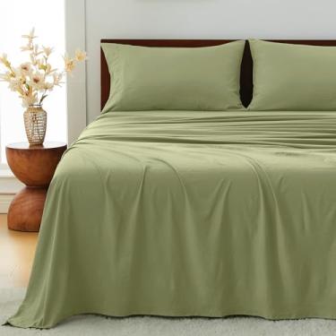 Imagem de GOKOTTA Conjunto de lençóis California King com 4 peças, bolso profundo de 25,4 a 40,6 cm, alças elásticas antiderrapantes nos cantos, poliéster de microfibra – ultramacio, hotel luxuoso, respirável