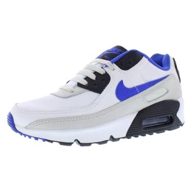 Imagem de Nike T nis masculino Air Max 90 LTR, Summit Branco/Azul Racer, 6.5 Big Kid