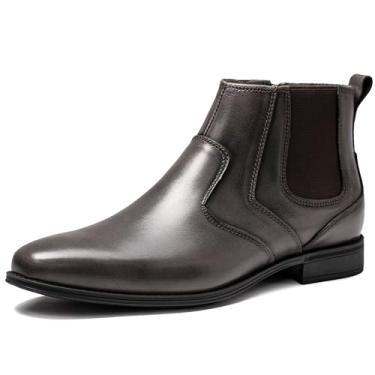 Imagem de Holy dove Chelsea Botas masculinas – couro legítimo, Chelsea Botas masculinas com zíper lateral, botas casuais sem cadarço, botas sociais estilo Chukka e Oxford, 2024002-cinza, 42