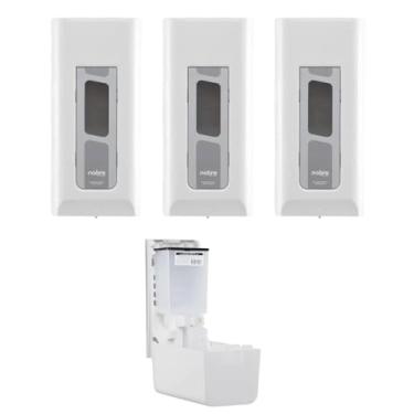 Imagem de Kit com 3 Dispenser para Sabonete Líquido ou Álcool Gel 800ml Com Reservatório - Nobre, Branco