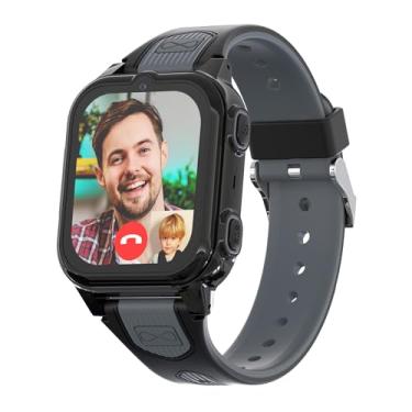 Imagem de Citfis Relógio inteligente infantil para meninos com rastreador GPS de vídeo e chamada de voz, texto SOS, chamada, bate-papo, câmera, pedômetro, alarme, calculadora, presentes para meninos (preto)