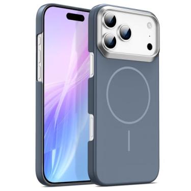 Imagem de Capa magnética fosca em policarbonato para iPhone 17 Pro, 16, 15, 14, 13, 12, 11 Plus e Pro Max, na cor cinza. Também disponível para iPhone 12 Pro.