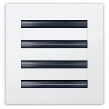 Imagem de Vontera Capa de ventilação AC moderna 8x8 - Saída de ar decorativa branca em alumínio - Grade de registro de difusor de slot linear padrão para teto, paredes e pisos - Fluxo de ar ajustável