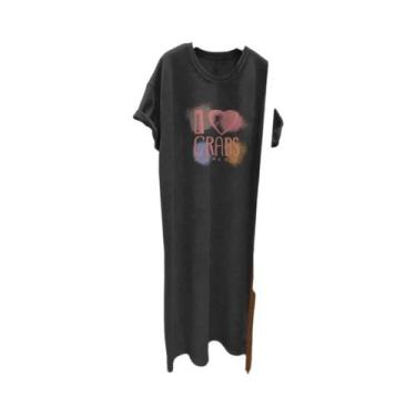 Imagem de Estilo doce coreano impresso oversized solto verão feminino novo vesti