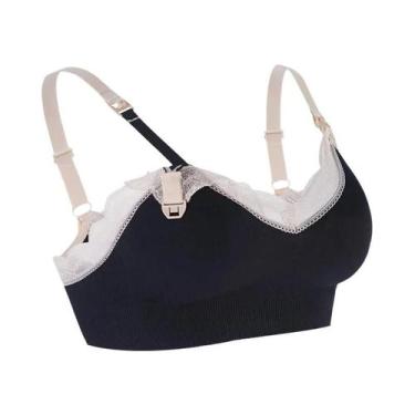 Imagem de Sutiã De Amamentação Sem Fio Em Renda Macia, Sem Costura E Respirável,