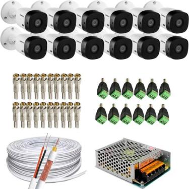 Imagem de Kit 12 Câmeras Intelbras Full HD 1220b+1 Fonte 15amp 12v+Conectores e 