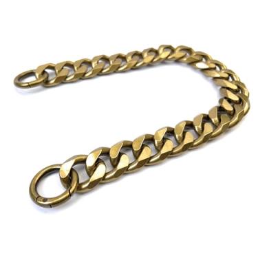 Imagem de VersaKits Corrente cubana grossa charmosa alça de bolsa de alumínio extensor acessório de corrente de bronze 69 cm decoração calça corrente corrente de sapato corrente coleira de cachorro corrente