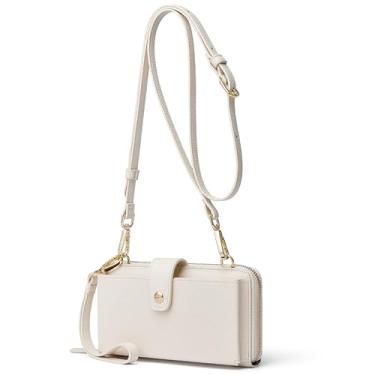 Imagem de DORIS&JACKY Bolsas femininas pequenas transversais para celular, mini carteira de couro com duas alças destacáveis, 2 - Branco, Small, Bolsa transversal para celular e carteira