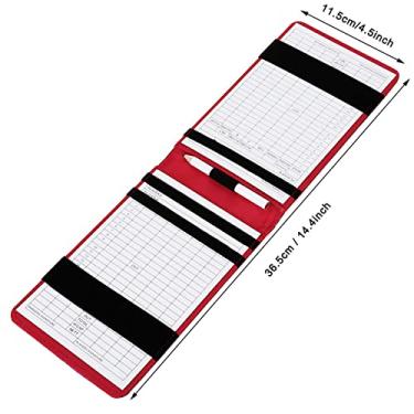 Imagem de Aoresac Porta-cartões Deluxe Golf Score Keeper para Presente, Acessórios Esportivos Com Lápis, Couro PU Textura de Pele de Cobra, Leve e Portátil, 3 Cores para Entusiastas do Golfe, ótimo (Vermelha)