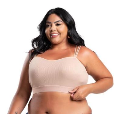 Imagem de Top Plus Size Cropped Sutiã Soutien Conforto Marina Suede Canelado - I