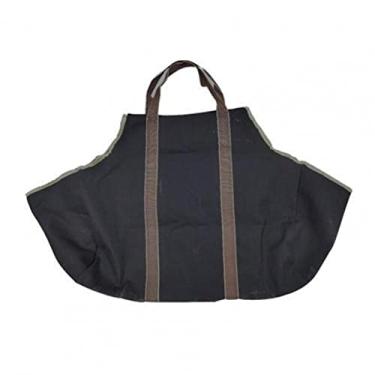 Imagem de Bolsa portátil para lenha, para uso interno, lareira, acampamento, ao ar livre, bolsa de armazenamento de lona para uso ao ar livre