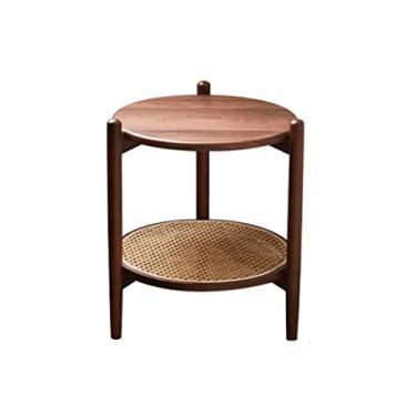 Imagem de Mesa central redonda de madeira moderna minimalista sala de estar mesa de chá pequeno apartamento redondo pequena mesa de centro mesa de quarto