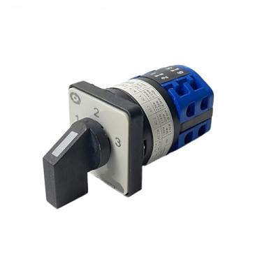 Imagem de Interruptor rotativo de transferência universal 10A 3 posições 2 polos fonte de alimentação um de três seletores de controle de sinal LW26-10/2 (painel branco)