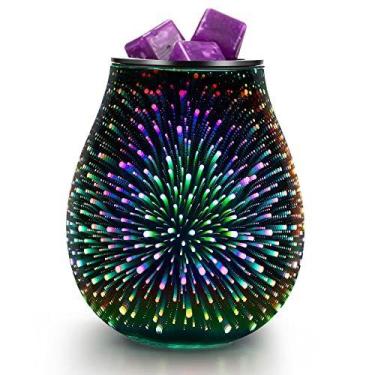 Imagem de Aquecedor elétrico de fusão de cera Inrorans 3D Glass com LED de 7 cor