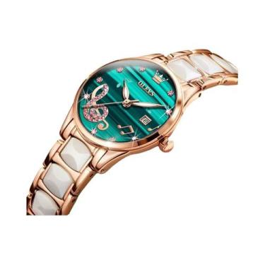 Imagem de Relógio De Pulso Feminino OLEVS De Quartzo Com Pulseira De Cerâmica, 3