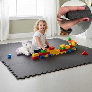 Imagem de KIT 12 Placas Tapete Tatame EVA 50x50cm 20mm 24 Bordas Emborrachado Ex