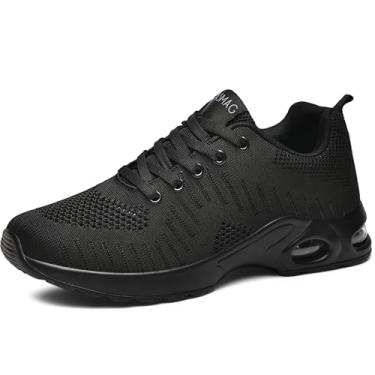 Imagem de CASMAG Tênis feminino casual ultraleve esportivo para caminhada, Todo preto, 37