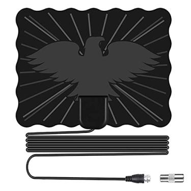 Imagem de 25dB Sinal de TV Digital 150 Milhas Amplificador Booster Ativo Indoor HD Flat Antena com Conector Macho F Adaptador IEC Cavo Coaxial 3 Metros para Sinais Digitais