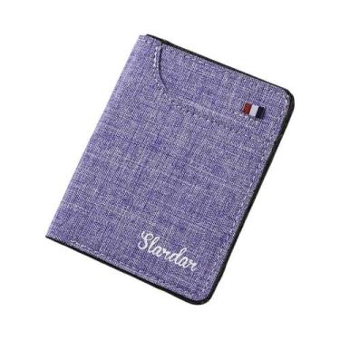 Imagem de Carteira Masculina Pequena Vertical De Lona Fina Mini Compacta Moderna