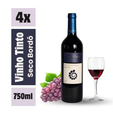 Imagem de Kit 4 Vinho Tinto Cave D Marc Bordô Seco Marcon 750ml