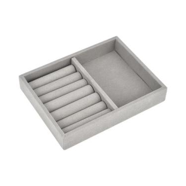Imagem de Bandeja Organizadora De Joias Em Veludo Empilhável Portátil Para Anéis
