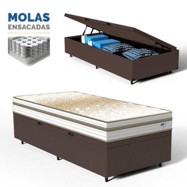 Imagem de Cama Box com Colchão de Molas Ensacadas Double Face Pillow Euro Alfa P