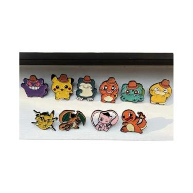 Imagem de Conjunto De Pins De Esmalte Pokémon Pikachu Charmander Mewtwo 10 Peças
