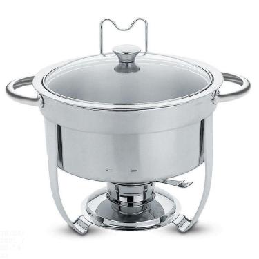 Imagem de Rechaud Tramontina Redondo Em Aço Inox Banho Maria Com Suporte Para Tampa E Fogareiro 7 L Tramontina