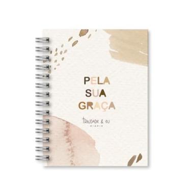 Imagem de Kit Caderno de Anotações com Diário Devocional e Bloquinho, Caderneta Capa Dura para Organização, Caderno A5 para Estudos, Cadernos Sem Pauta e Planejamento Diário (Pela sua Graça (Kit))