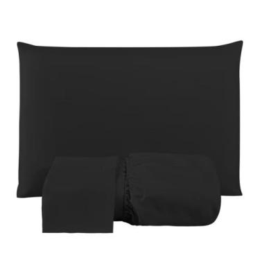 Imagem de Lençol Casal Queen com Elastico 180 Fios Algodão -Liso - Hellen Uri, P