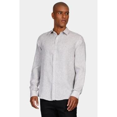 Imagem de Camisa Aramis Manga Longa Move Slim em Linho Irlandês Verde-Masculino