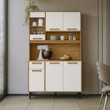 Imagem de Armário de Cozinha Nápoles Itatiaia 6 Portas e 1 Gaveta 120 cm, CINAMO