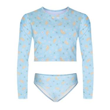 Imagem de Conjunto Biquíni Selene Camisa + Calcinha Praia Juvenil - Azul 10, Azu