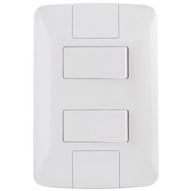 Imagem de Interruptor Duplo Simples 4x2 6a 250v Aria - Tramontina Cor Branco